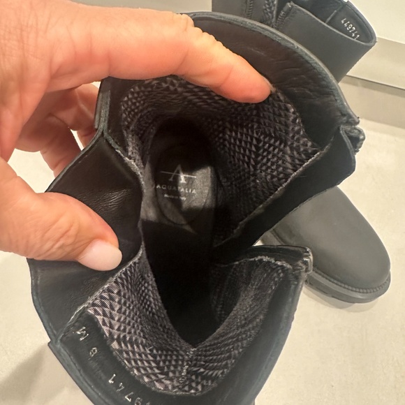 Aquatalia Women's Lillie Weatherproof Matte Leather Moto Booties - Size 8 - Picture 5 of 12